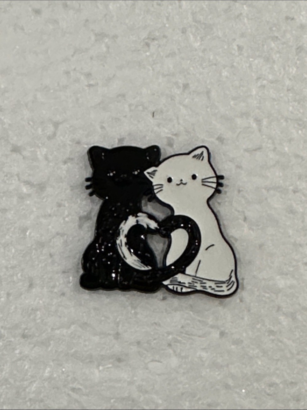 Cute Black & White Cat Enamel Pin